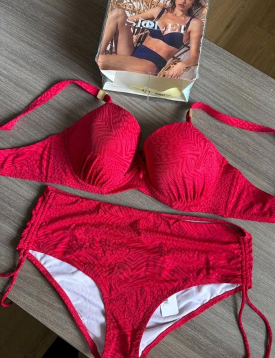 Раздельный модный купальник Sielei ANIMAL MIX AM89 ciliegia, Цвет: ciliegia (вишневый), Размеры: 80D, изображение 3