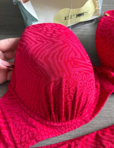 Раздельный модный купальник Sielei ANIMAL MIX AM89 ciliegia, Цвет: ciliegia (вишневый), Размеры: 80D, изображение 4