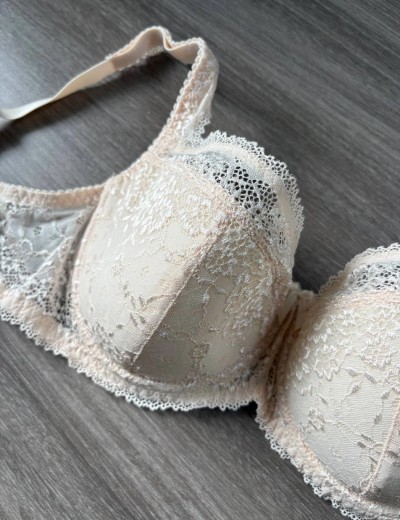 Кружевной бюстгальтер на поролоне Lina A 6086 жасмин, Цвет: жасмин, Размеры: 80B, изображение 4