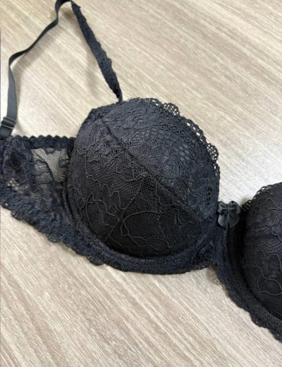 Бюстгальтер балконет пуш-ап классика Simona M 870 черный, Цвет: черный, Размеры: 95B, изображение 4