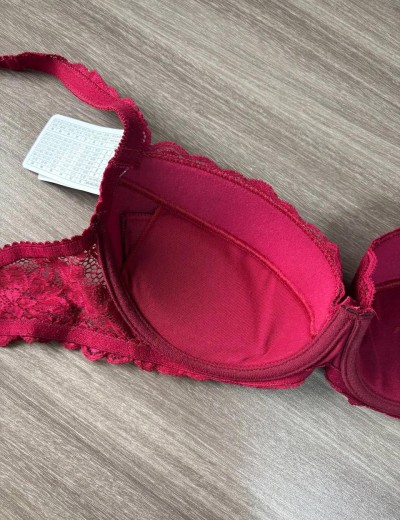 Бюстгальтер балконет пуш-ап Simona M 870 румба, Цвет: румба, Размеры: 80B, изображение 5