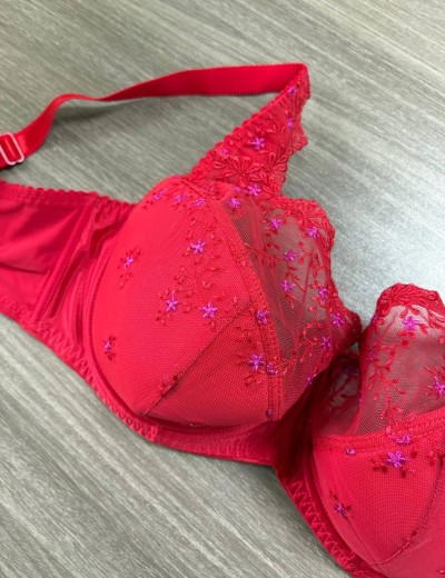Бюстгальтер полумягкий с вышивкой Valmira 1109-1109/B красный с фуксией, Цвет: красный с фуксией, Размеры: 80G, изображение 6