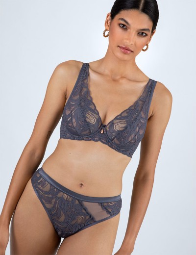 Кружевной бюстгальтер Alles LUCE VIOLA bralette grafit, Цвет: графит, Размеры: 65D, изображение 4