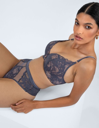 Кружевные стринги Alles LUCE VIOLA stringi classic grafit, Цвет: графит, Размеры: S, изображение 5