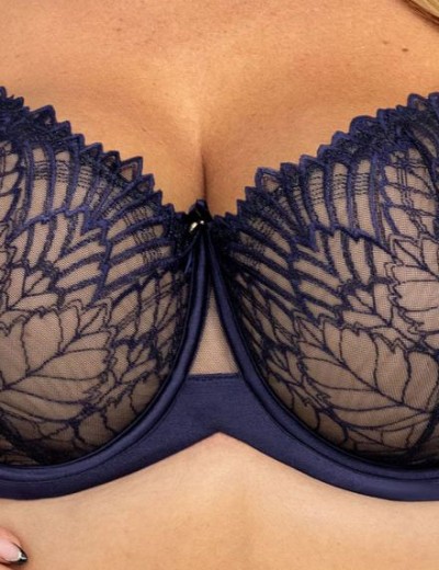 Мягкий бюстгальтер балконет Kris Line MOONLIGHT halfcupsoft, Цвет: темно-синий, Размеры: 60JJ, изображение 3