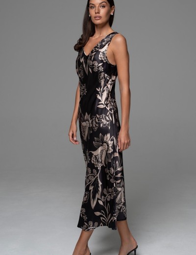 Длинная сорочка из шёлка Mia-Amore CARMINA 4828 черный, Цвет: черный, Размеры: 2XL, изображение 3