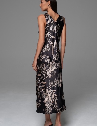 Длинная сорочка из шёлка Mia-Amore CARMINA 4828 черный, Цвет: черный, Размеры: 2XL, изображение 2