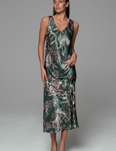 Длинная сорочка из шёлка Mia-Amore CARMINA 4828 изумрудный, Цвет: изумрудный, Размеры: 3XL, изображение 3