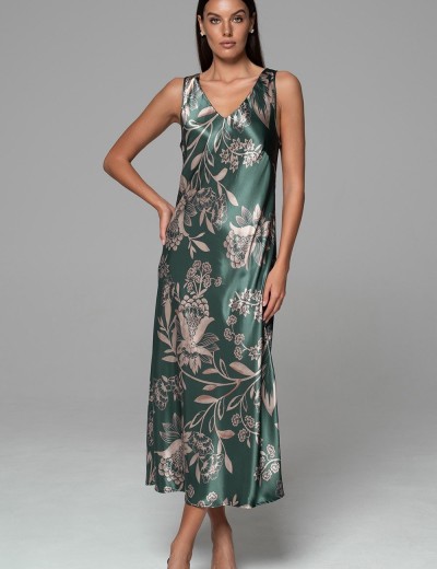 Длинная сорочка из шёлка Mia-Amore CARMINA 4828 изумрудный, Цвет: изумрудный, Размеры: 3XL, изображение 4