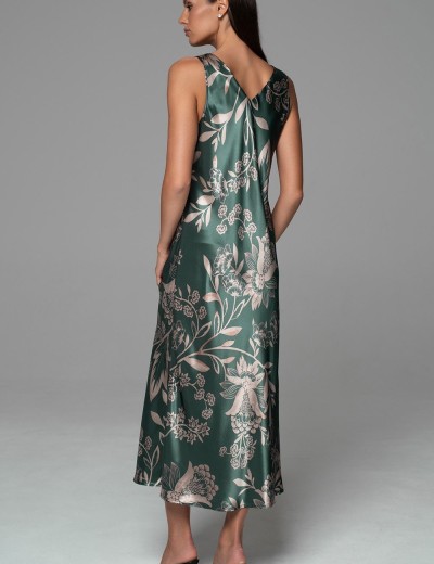 Длинная сорочка из шёлка Mia-Amore CARMINA 4828 изумрудный, Цвет: изумрудный, Размеры: 3XL, изображение 2