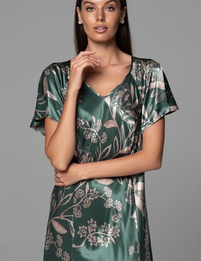 Длинная сорочка с рельефами Mia-Amore CARMINA 4838 изумрудный, Цвет: изумрудный, Размеры: 2XL, изображение 2