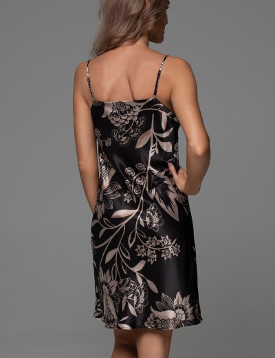 Шёлковая сорочка с принтом Mia-Amore CARMINA 4840 черный, Цвет: черный, Размеры: 2XL, изображение 2