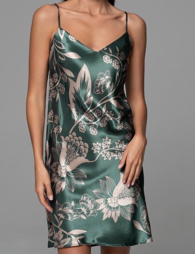 Шёлковая сорочка с принтом Mia-Amore CARMINA 4840 изумрудный, Цвет: изумрудный, Размеры: 2XL, изображение 4