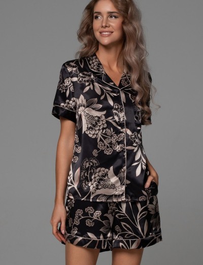 Пижама рубашка с шортами Mia-Amore CARMINA 4844 черный, Цвет: черный, Размеры: 4XL, изображение 4