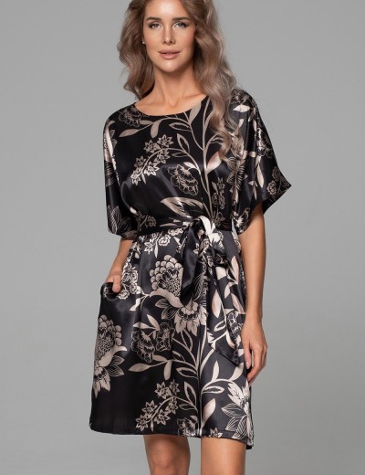 Шёлковая туника с поясом Mia-Amore CARMINA 4845 черный, Цвет: черный, Размеры: 6XL/7XL, изображение 3