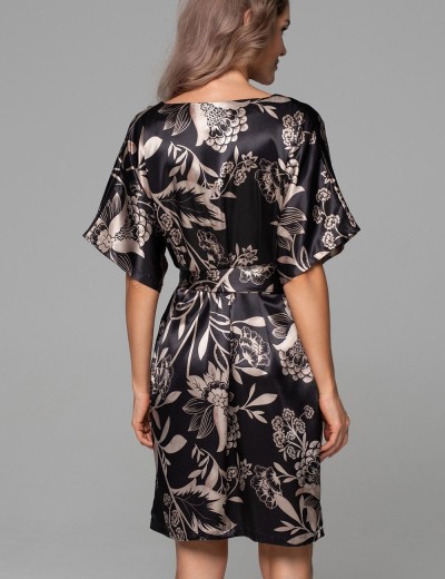 Шёлковая туника с поясом Mia-Amore CARMINA 4845 черный, Цвет: черный, Размеры: 6XL/7XL, изображение 2