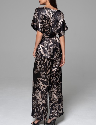 Шёлковая пижама с брюками Mia-Amore CARMINA 4846 черный, Цвет: черный, Размеры: 2XL, изображение 3