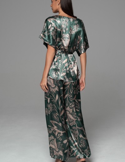 Шёлковая пижама с брюками Mia-Amore CARMINA 4846 изумрудный, Цвет: изумрудный, Размеры: 2XL, изображение 2