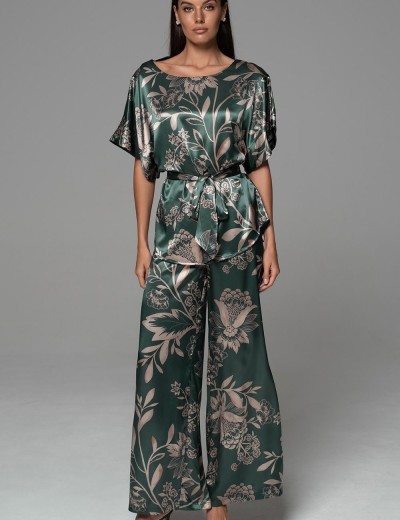 Шёлковая пижама с брюками Mia-Amore CARMINA 4846 изумрудный, Цвет: изумрудный, Размеры: 2XL, изображение 3