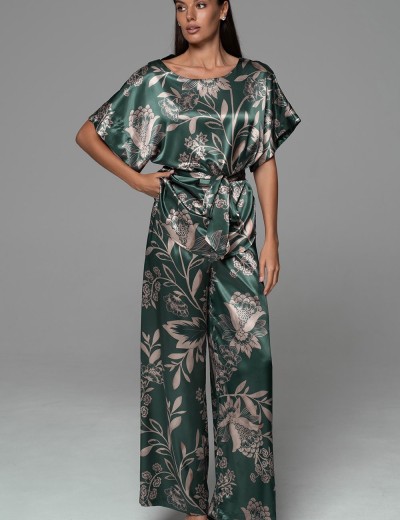Шёлковая пижама с брюками Mia-Amore CARMINA 4846 изумрудный, Цвет: изумрудный, Размеры: 2XL, изображение 4