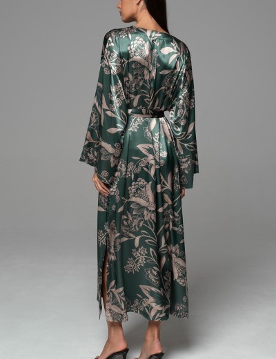 Длинная шёлковая туника Mia-Amore CARMINA 4848 изумрудный, Цвет: изумрудный, Размеры: 2XL/3XL, изображение 3