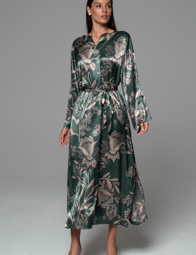 Длинная шёлковая туника Mia-Amore CARMINA 4848 изумрудный, Цвет: изумрудный, Размеры: 2XL/3XL, изображение 2