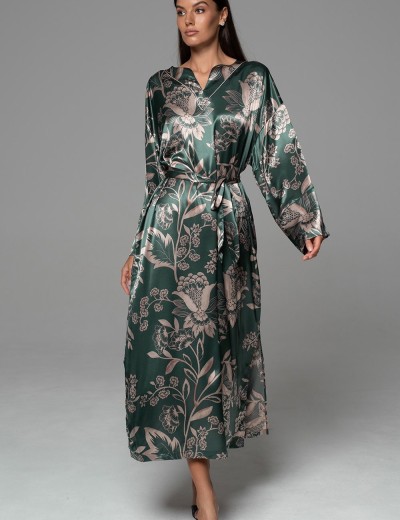 Длинная шёлковая туника Mia-Amore CARMINA 4848 изумрудный, Цвет: изумрудный, Размеры: 2XL/3XL, изображение 4