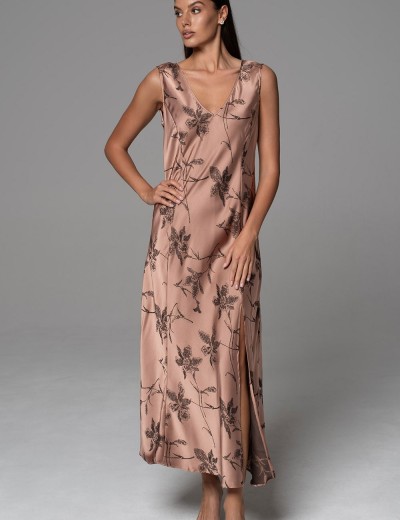 Длинная сорочка с рельефами Mia-Amore SHEILA 4196, Цвет: кофейный, Размеры: 3XL, изображение 3