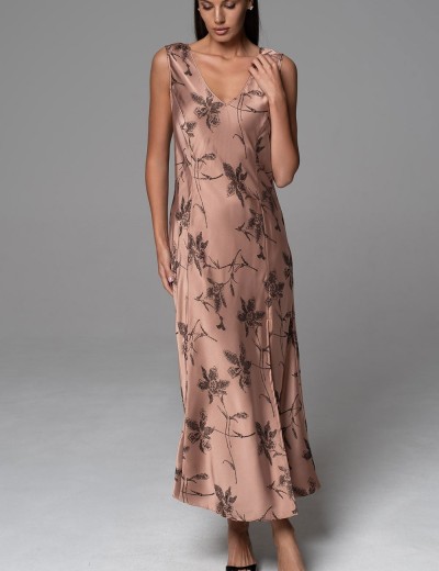 Длинная сорочка с рельефами Mia-Amore SHEILA 4196, Цвет: кофейный, Размеры: 3XL, изображение 4