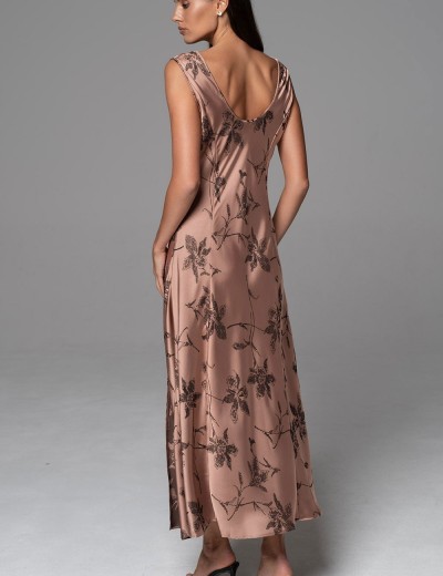 Длинная сорочка с рельефами Mia-Amore SHEILA 4196, Цвет: кофейный, Размеры: 3XL, изображение 2