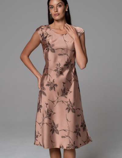 Платье из жаккардового смесового шёлка Mia-Amore SHEILA 4287, Цвет: кофейный, Размеры: 2XL, изображение 4