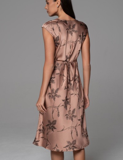 Платье из жаккардового смесового шёлка Mia-Amore SHEILA 4287, Цвет: кофейный, Размеры: 2XL, изображение 2