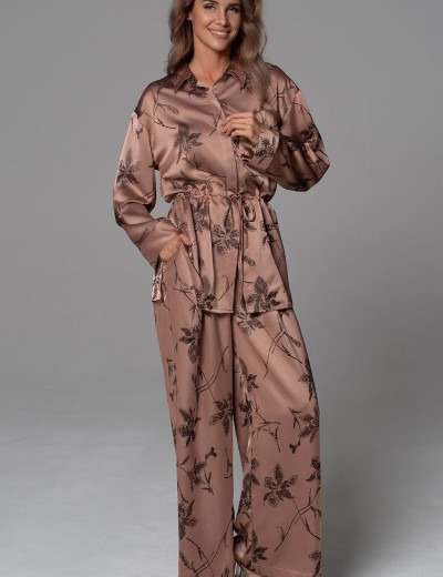 Шёлковая пижама Mia-Amore SHEILA 4895, Цвет: кофейный, Размеры: 2XL, изображение 4