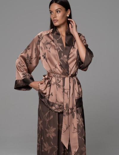 Комплект-тройка из жаккардового шёлка Mia-Amore SHEILA 4896, Цвет: кофейный, Размеры: 2XL, изображение 3