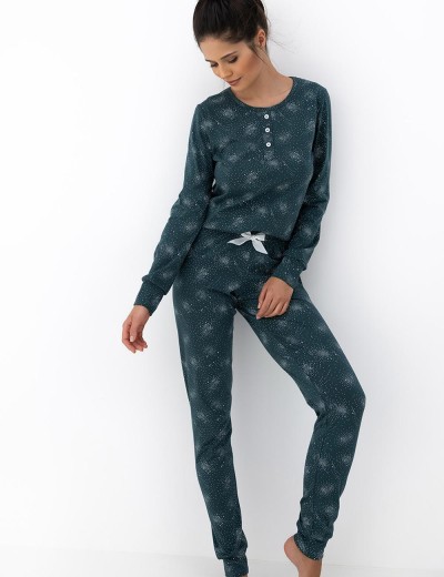 Женская пижама из хлопка Sensis ELLISON, Цвет: сине-зеленый, Размеры: L, изображение 4