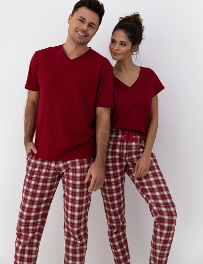 Хлопковая мужская пижама Sensis MATTHEW, Цвет: тёмно-красный, Размеры: L, изображение 3