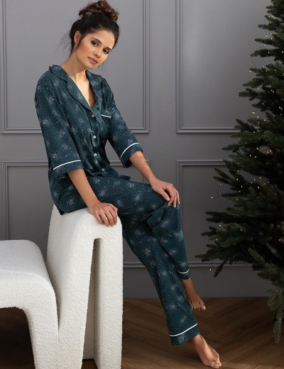 Женская пижама с брюками Sensis SYDNEY, Цвет: сине-зеленый, Размеры: L, изображение 4