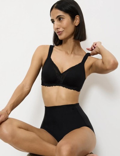 Бюстгальтер без косточек Triumph MODERN LACE+COTTON N чёрный, Цвет: чёрный, Размеры: 85A, изображение 4