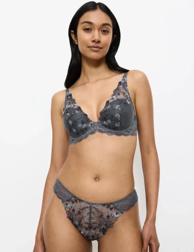 Кружевные трусы бразилиана Triumph SENSUAL SPOTLIGHT highleg brazilian, Цвет: серый, Размеры: M, изображение 4