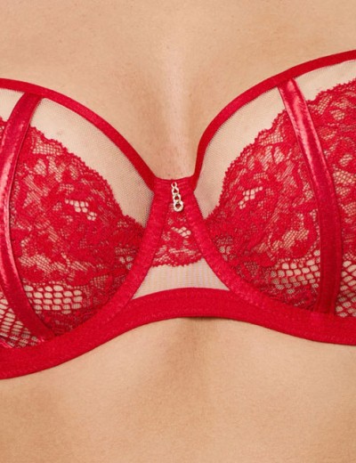 Мягкий бюстгальтер балконет Subtille BELINDA RED balconette soft, Цвет: красный, Размеры: 65E, изображение 3