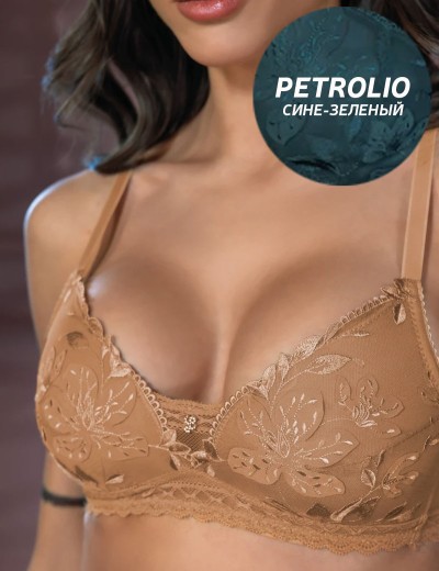 Комплект Leilieve TRES JOLIE триангул+бразилиана M9051 petrolio, Цвет: petrolio (сине-зелен, Размеры: 75B, изображение 4