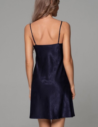 Сорочка из жаккардового шёлка Mia-Amore ANORA 4800 темно-синий, Цвет: темно-синий, Размеры: 2XL, изображение 2