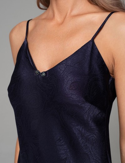 Сорочка из жаккардового шёлка Mia-Amore ANORA 4800 темно-синий, Цвет: темно-синий, Размеры: 2XL, изображение 3