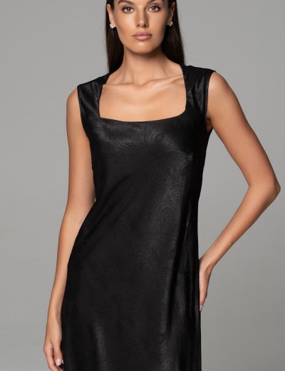 Длинная шёлковая сорочка Mia-Amore ANORA 4801 черный, Цвет: черный, Размеры: 2XL, изображение 2