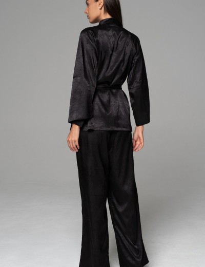 Шёлковая пижама-тройка Mia-Amore ANORA 4805 черный, Цвет: черный, Размеры: 2XL, изображение 4