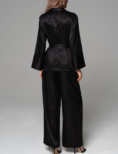 Пижама из жаккардового шёлка Mia-Amore ANORA 4806 черный, Цвет: черный, Размеры: 2XL, изображение 2