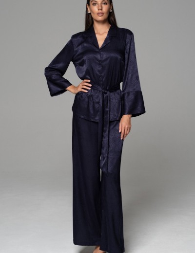 Пижама из жаккардового шёлка Mia-Amore ANORA 4806 темно-синий, Цвет: темно-синий, Размеры: 2XL, изображение 2