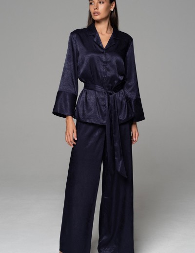 Пижама из жаккардового шёлка Mia-Amore ANORA 4806 темно-синий, Цвет: темно-синий, Размеры: 2XL, изображение 4