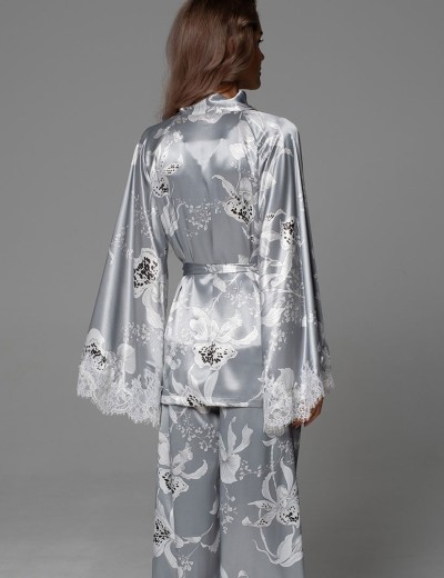 Комплект-тройка из шёлка Mia-Amore ARABEL 4776 серебристый, Цвет: серебристый, Размеры: 2XL, изображение 4