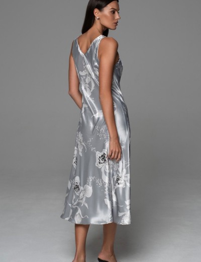 Шёлковая сорочка с рельефами Mia-Amore ARABEL 4778 серебристый, Цвет: серебристый, Размеры: 3XL, изображение 2